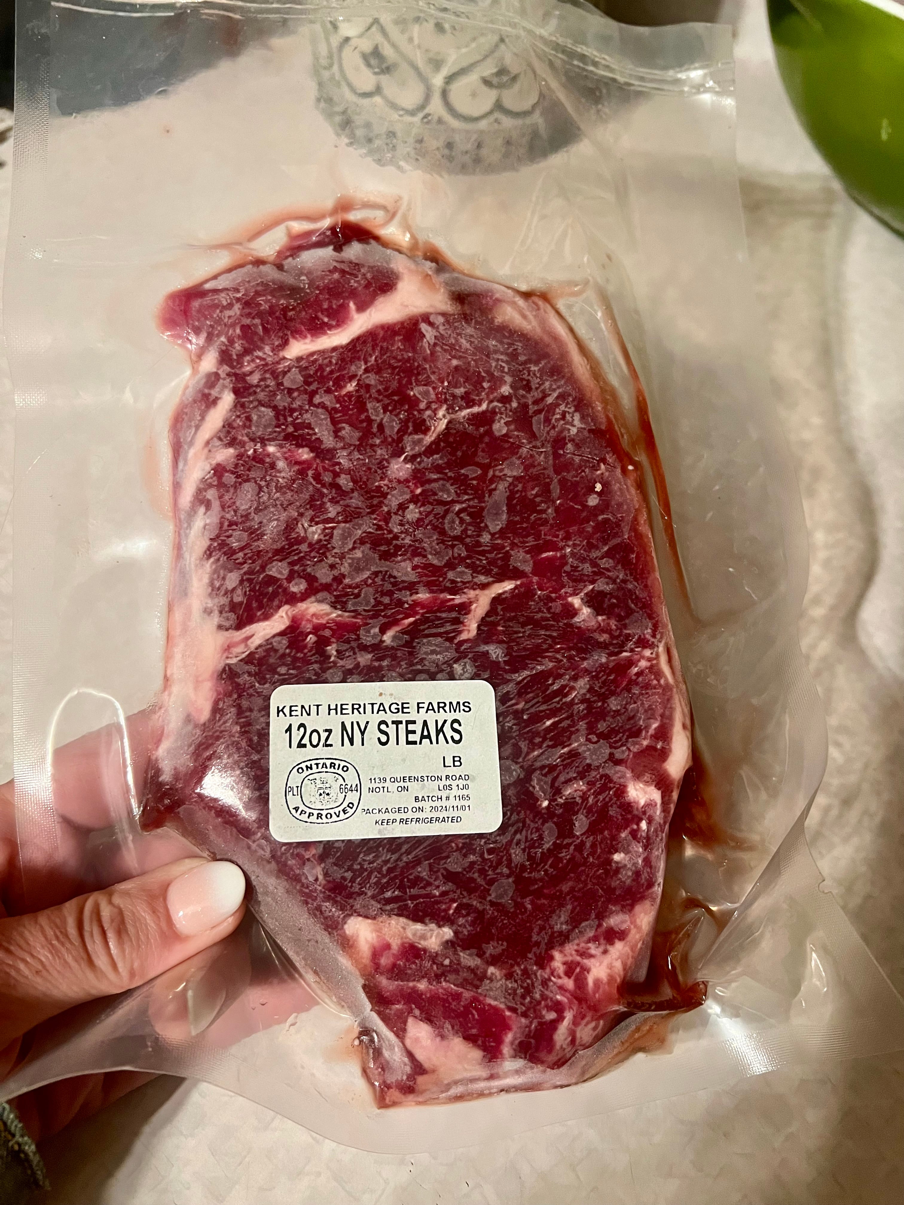 12oz Kent Heritage Farms NY Steak $4 off