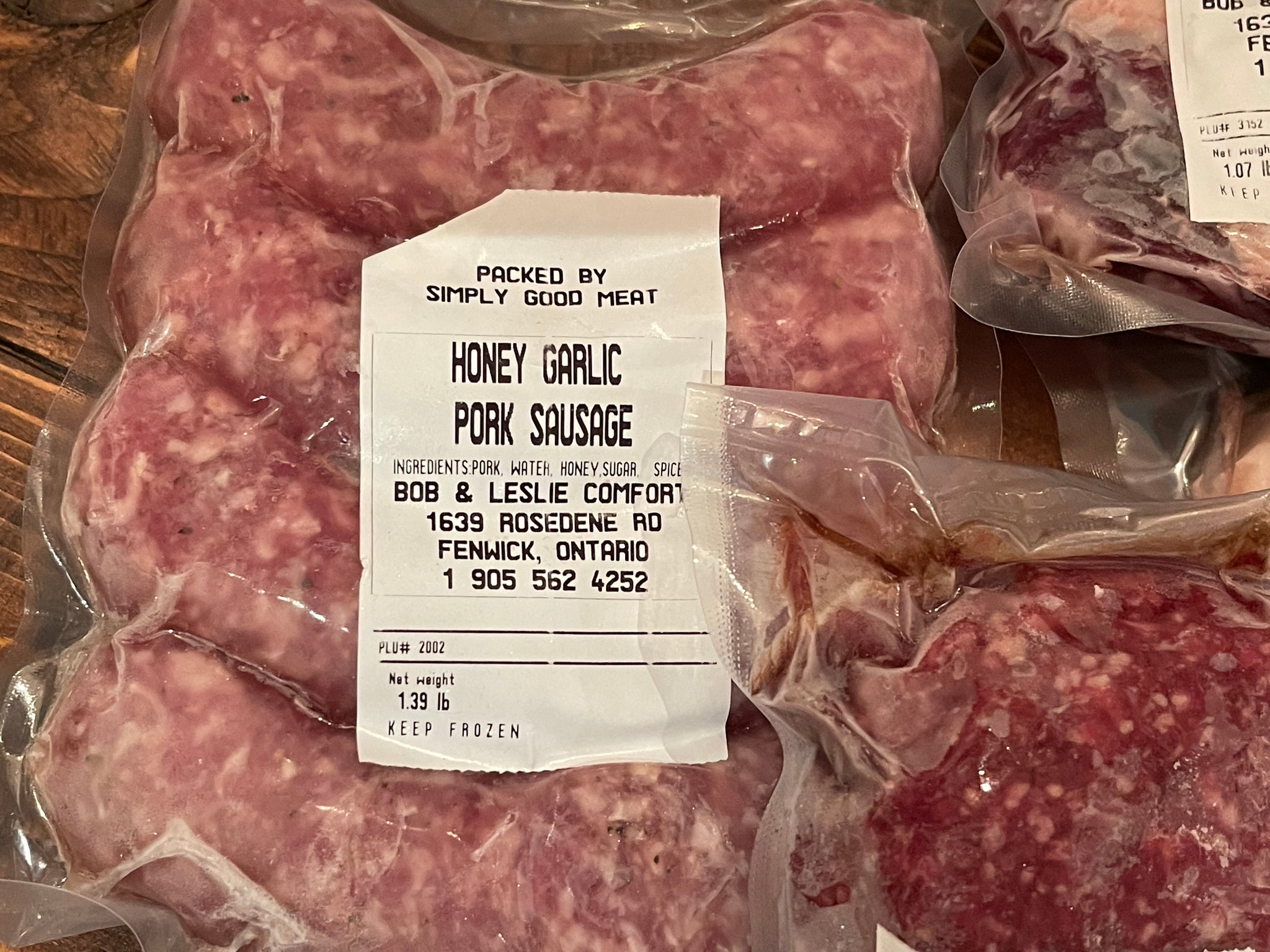 Comfort Farms Honey Garlic Sausage FD