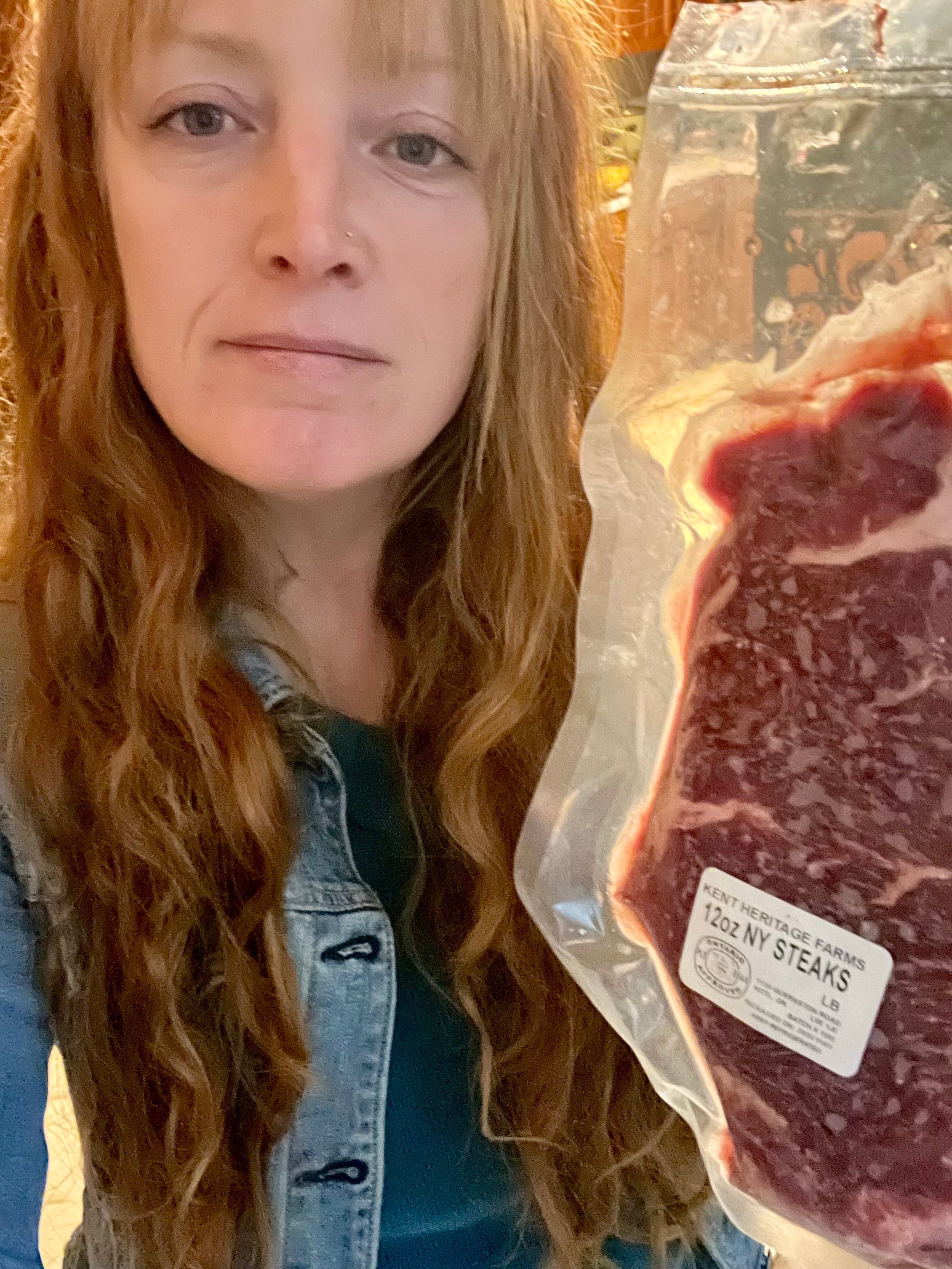 12oz Kent Heritage Farms NY Steak $4 off