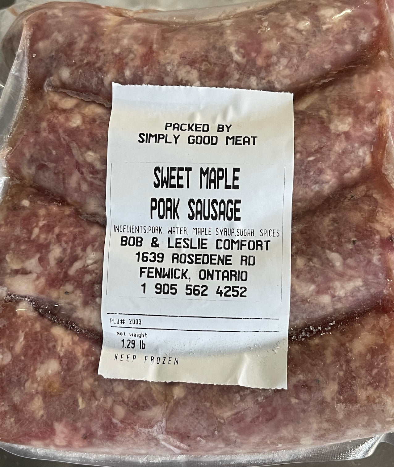 Comfort Farms Sweet Maple Sausage